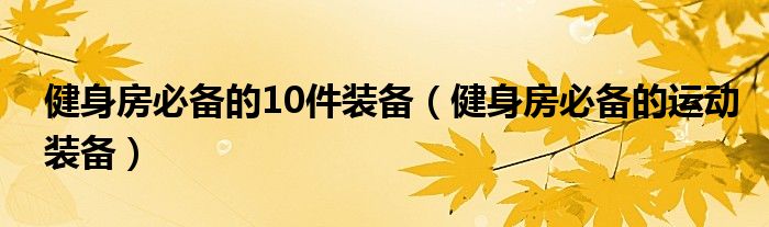 196体育：健身房必备的10件装备（健身房必备的运动装备）(图1)