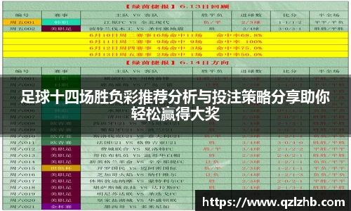 足球十四场胜负彩推荐分析与投注策略分享助你轻松赢得大奖